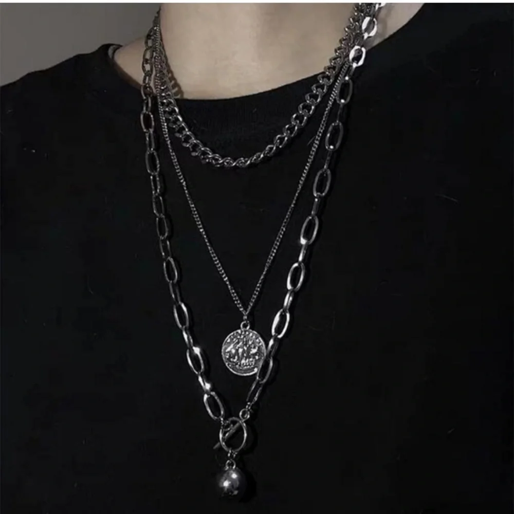 Punk Layered Chain Choker Necklace